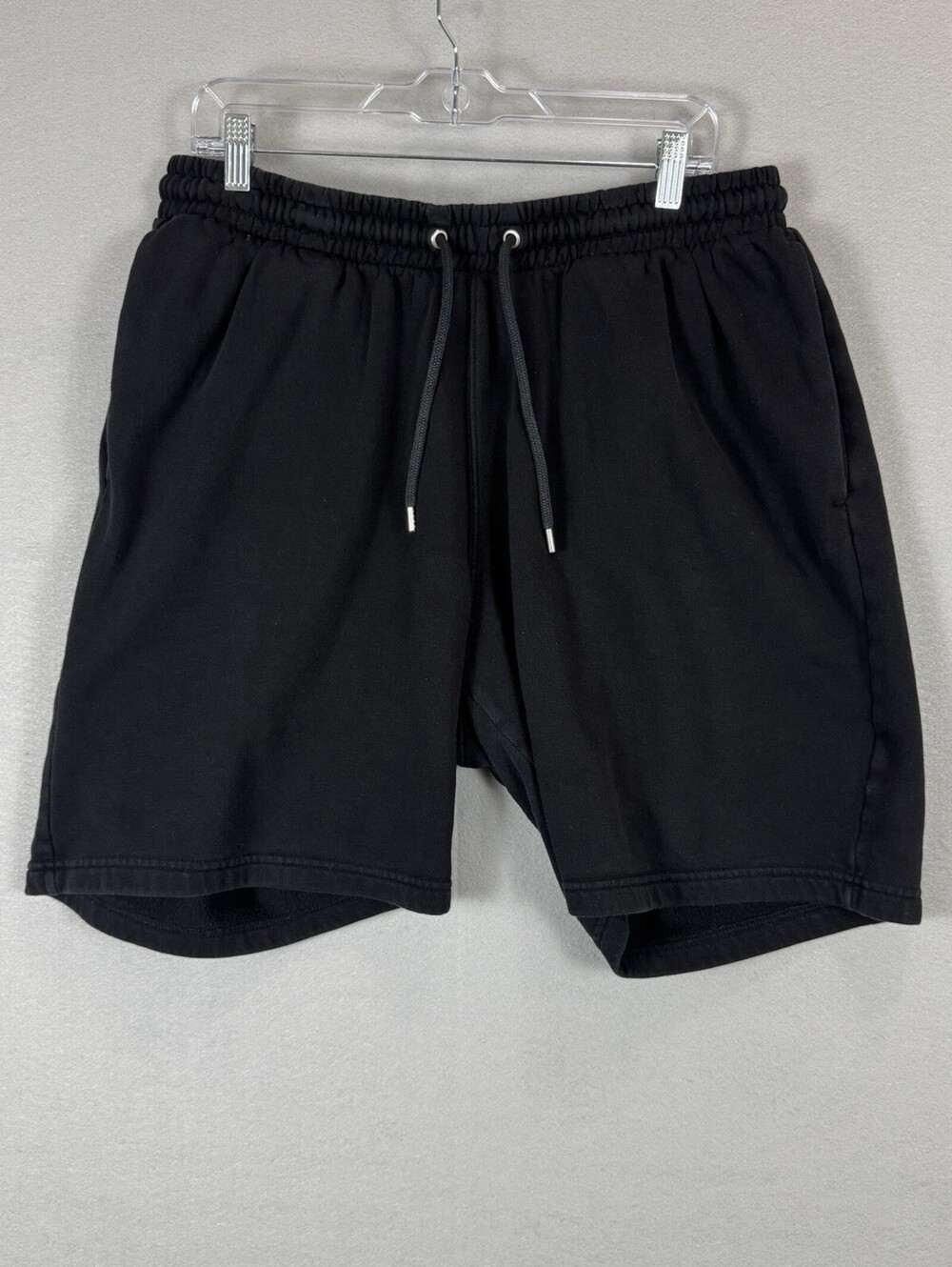 H&M Men’s XXL Black Regular Fit Sweat Shorts Cotton Blend Drawstring Pockets